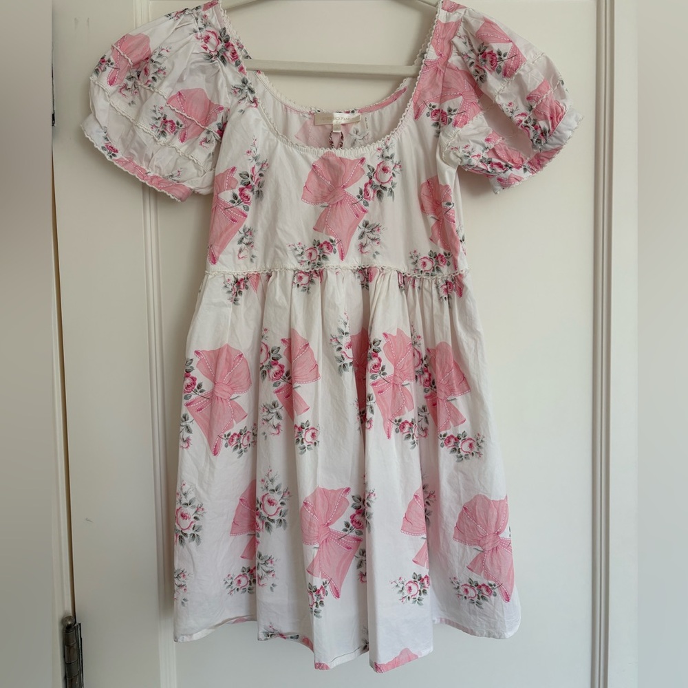 LoveShackFancy Floral Pink and White Dress - Picture 3 of 4